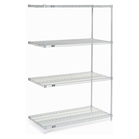 Nexel Wire Shelving Add-On, Poly-Z-Brite, 48W X 24D X 86H A24488Z